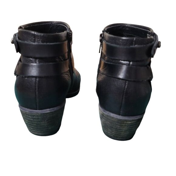 Clarks Black Leather Strappy Detail Short Booties Women's Size 7.5M - 20701 - Picture 6 of 12